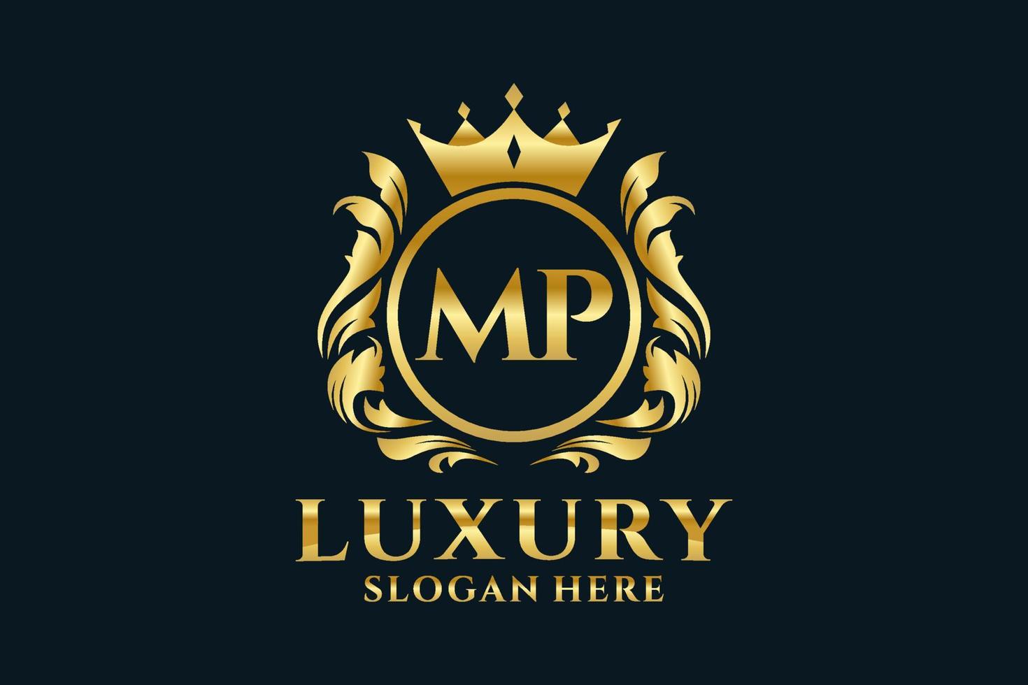 anfängliche mp-Buchstabe königliche Luxus-Logo-Vorlage in Vektorgrafiken für luxuriöse Branding-Projekte und andere Vektorillustrationen. vektor