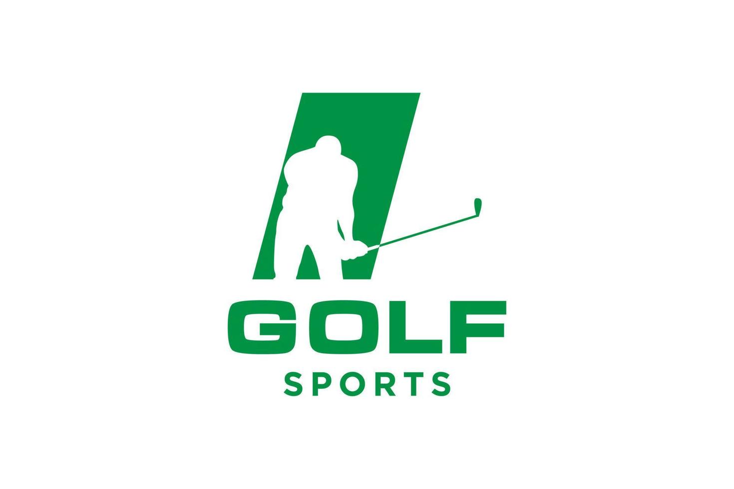 Alphabet-Buchstaben-Symbol-Logo i für Golf-Logo-Design-Vektorvorlage, Vektor-Etikett des Golfsports, Logo der Golf-Meisterschaft, Illustration, kreatives Symbol, Designkonzept vektor