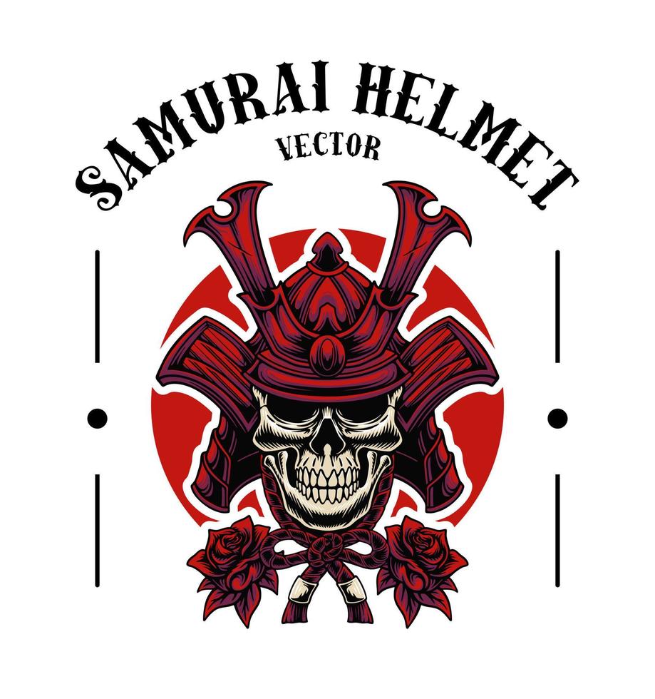 Totenkopf-Samurai-Vektordesign vektor