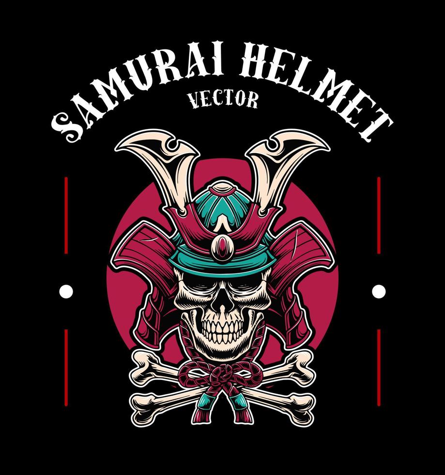 Totenkopf-Samurai-Vektordesign vektor