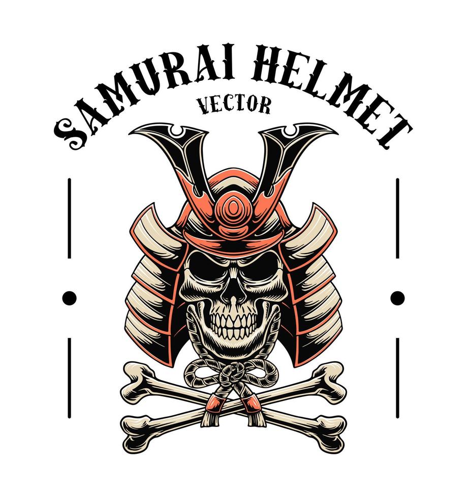 Totenkopf-Samurai-Vektordesign vektor