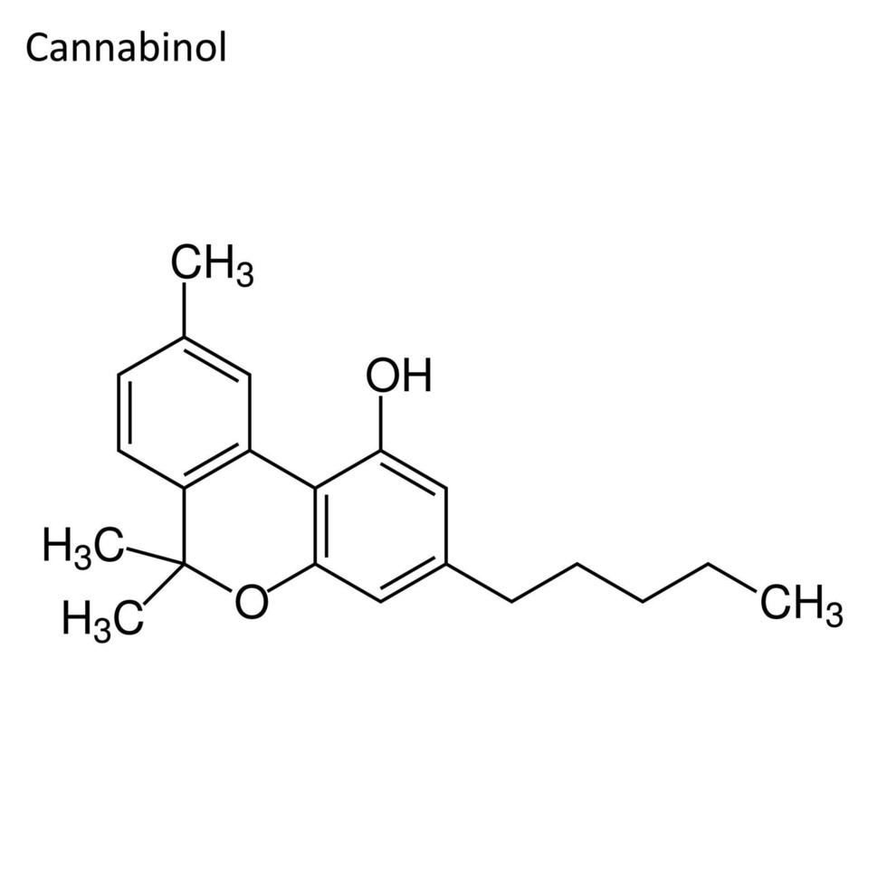 skelett- formel av cannabinol vektor