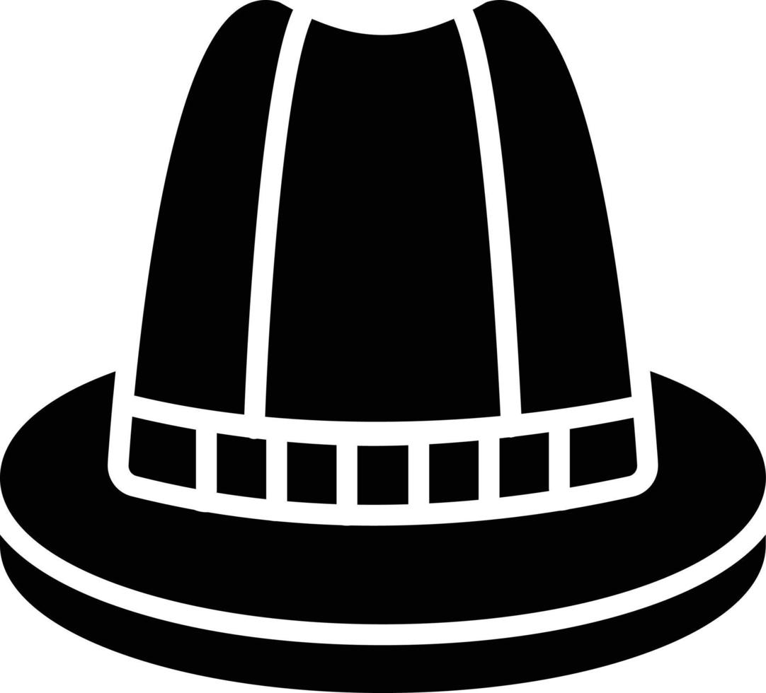 Top-Hat-Glyphe-Symbol vektor