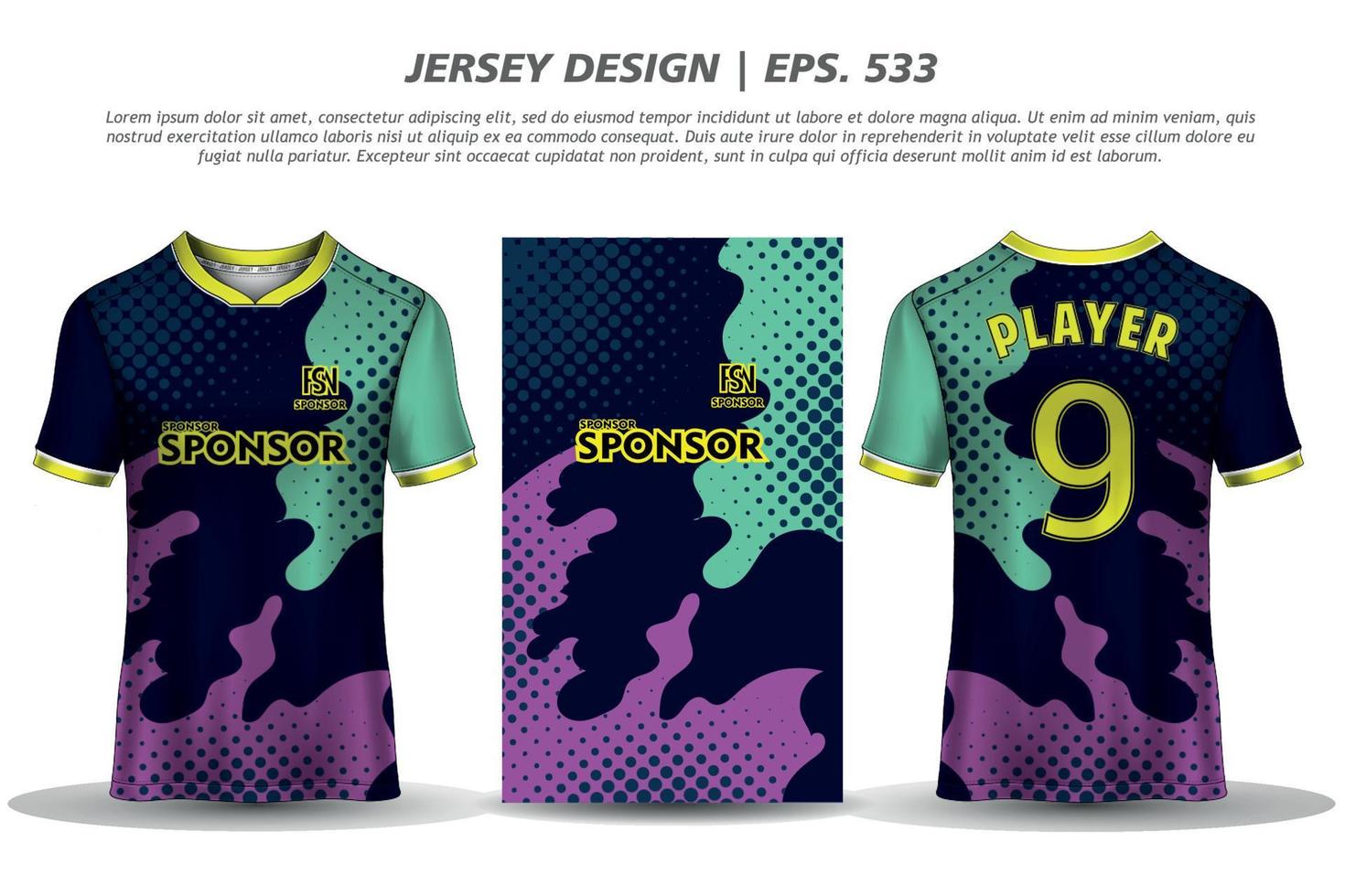 jersey design sublimering t-shirt premium geometriskt mönster otrolig vektorsamling för fotboll fotboll racing cykling spel motocross sport vektor