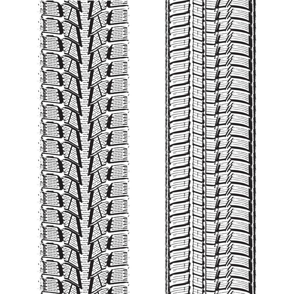 Vektor-Illustration von Autoreifenspuren auf weißem Hintergrund vektor