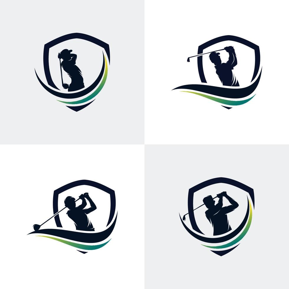 golf sport logotyp mall vektor