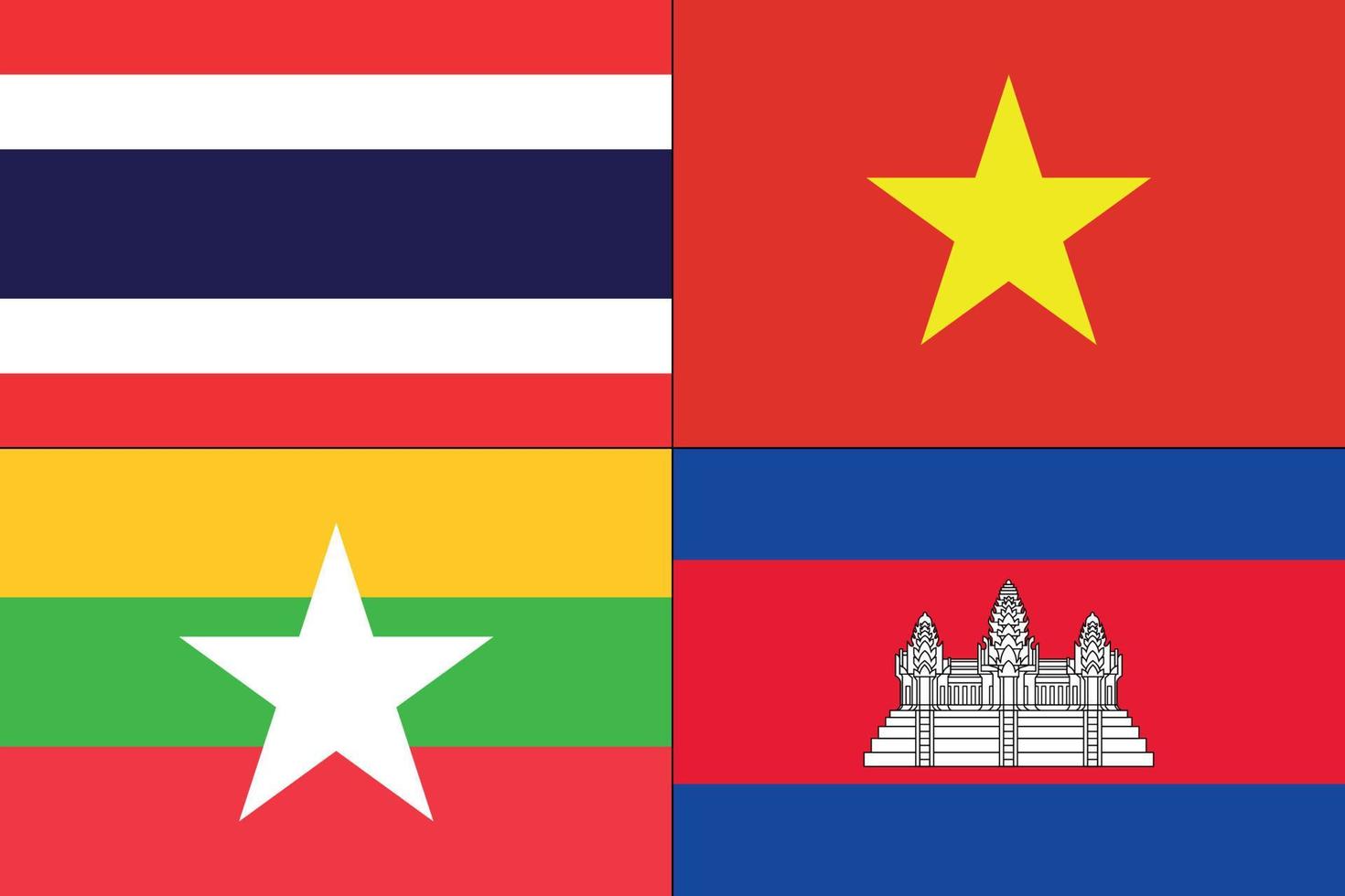 vektor illustration av annorlunda länder flaggor uppsättning.