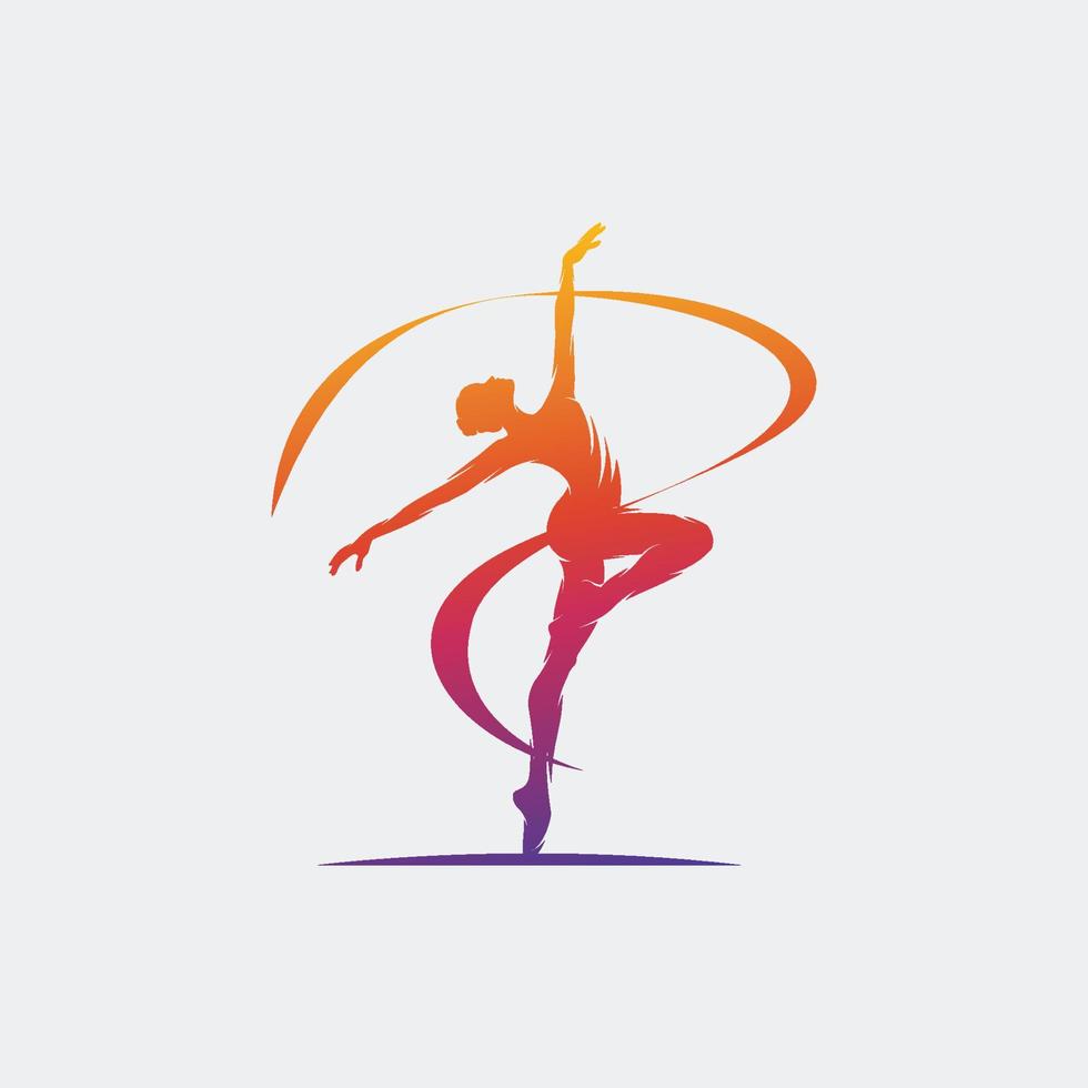 Fitness-Sport-Gymnastik-Logo elegante Design-Vektorvorlage vektor
