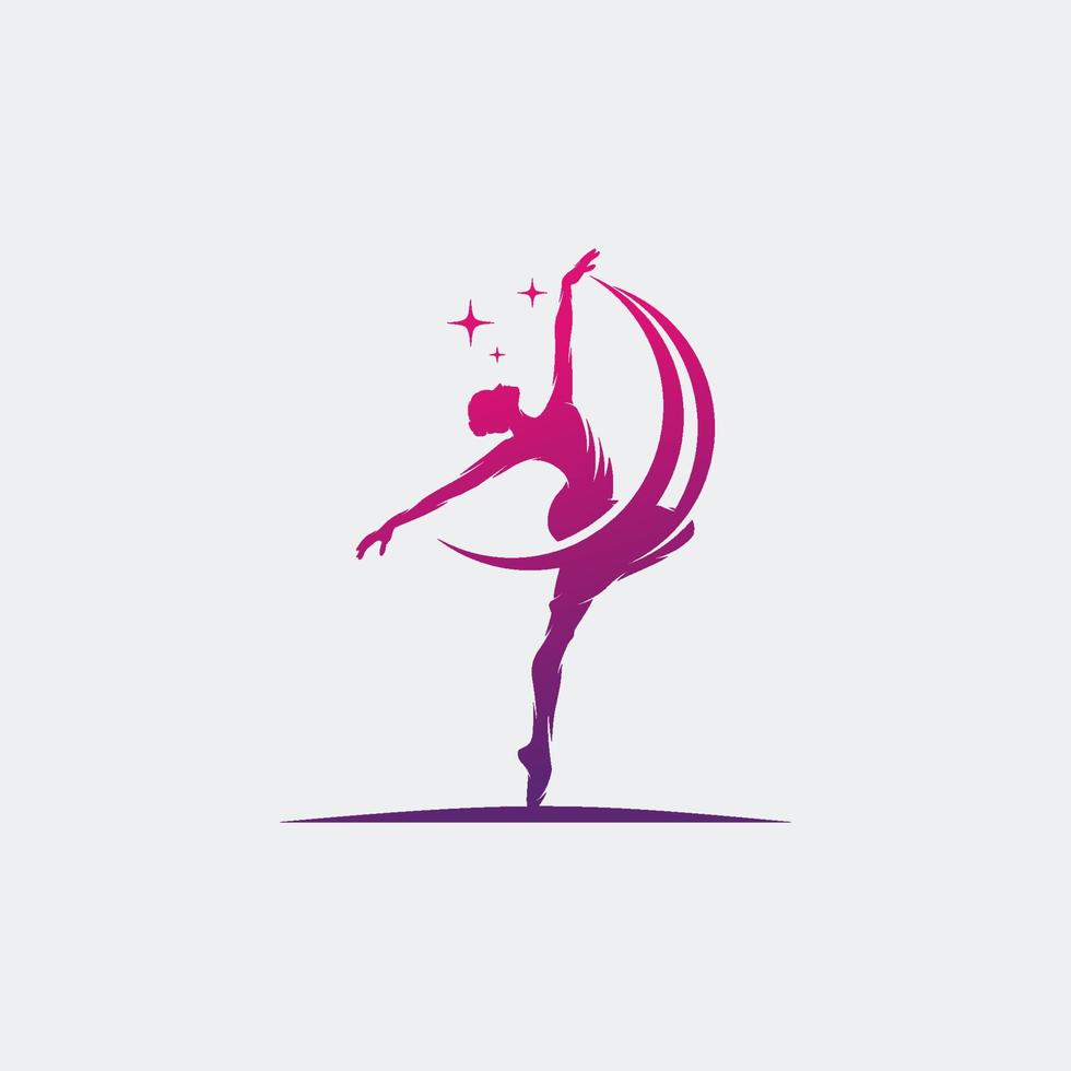 rhythmischer turner im professionellen arena-logo vektor