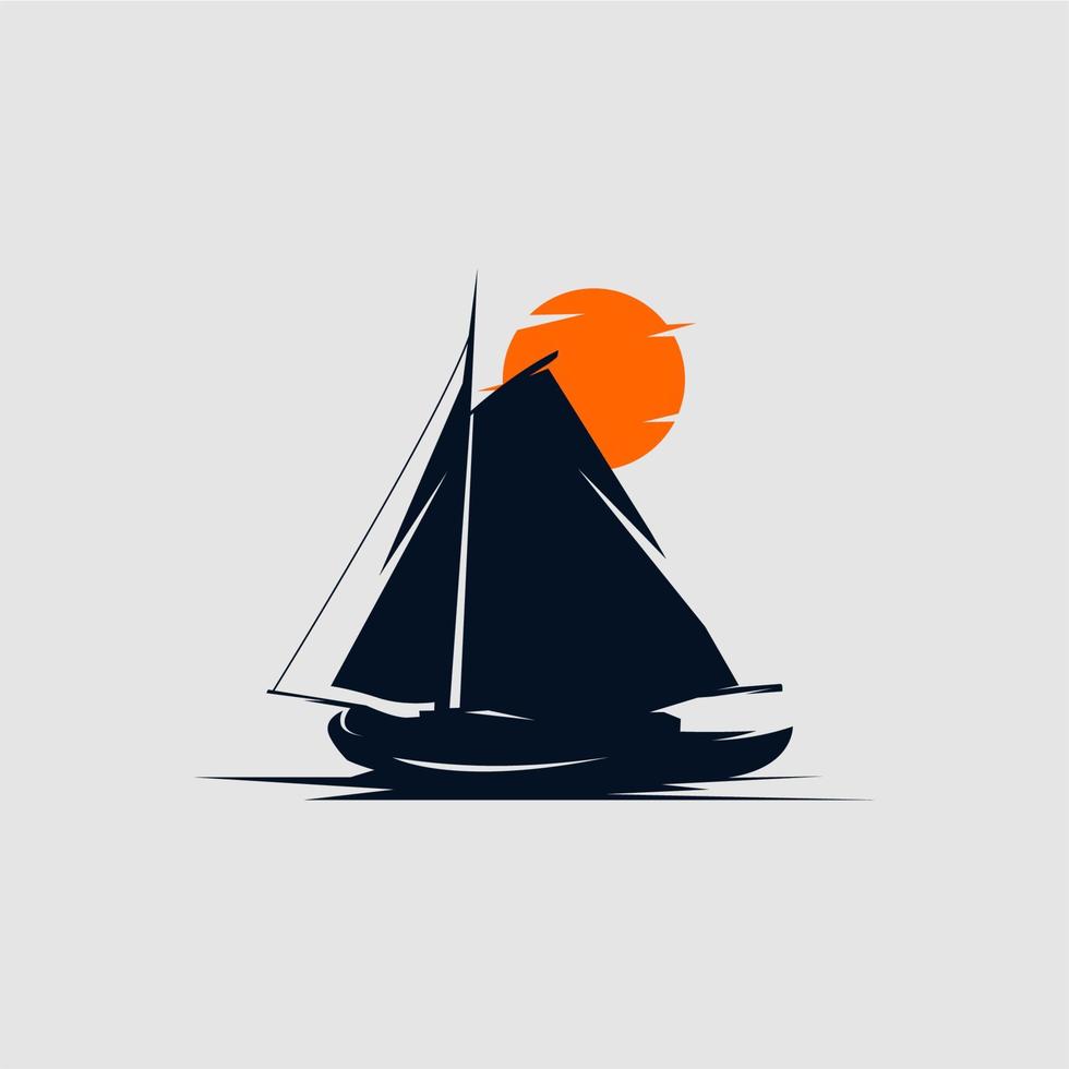 Segelschiff-Logo-Design-Vorlage vektor