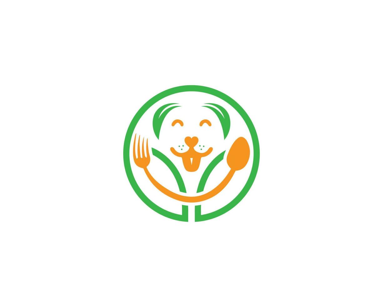 naturel Hunderestaurant und Haustierfutter-Logo-Design-Vektorvorlage. vektor