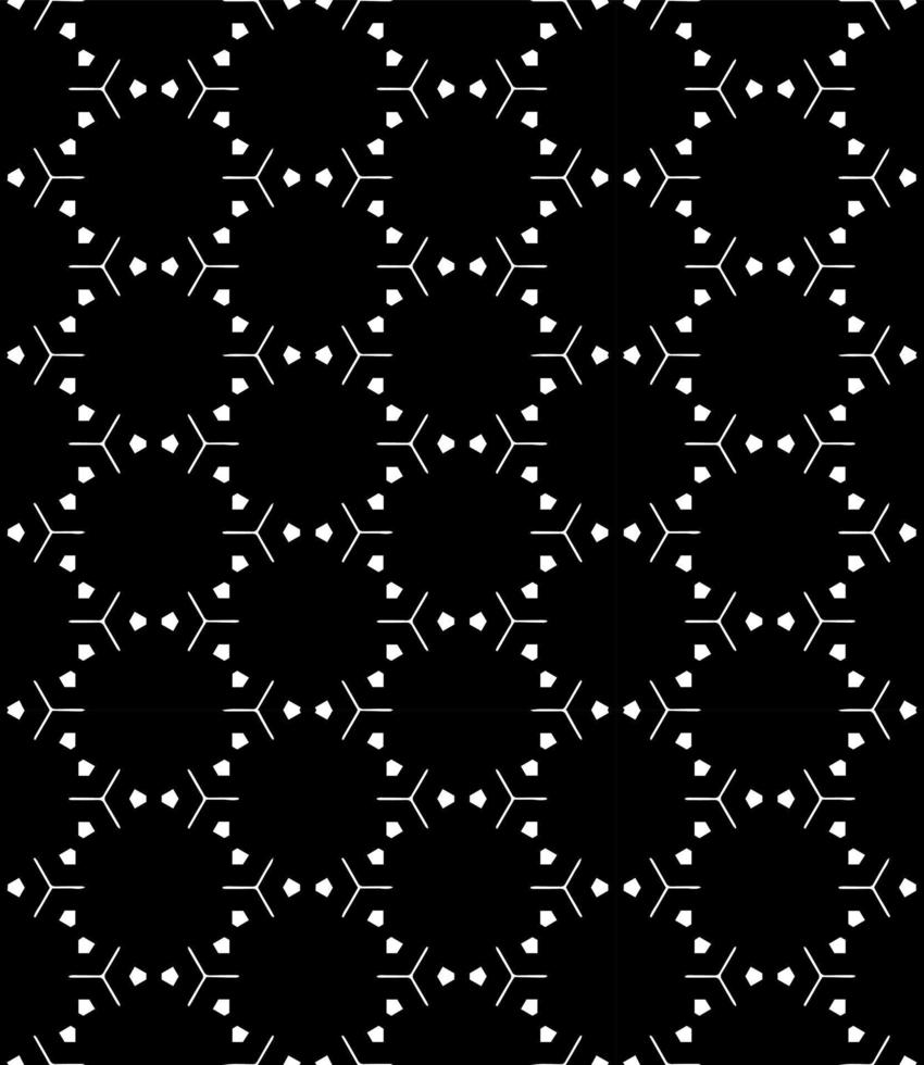 Schwarz-Weiß-nahtlose Mustertextur. Ziergrafikdesign in Graustufen. Mosaik-Ornamente. vektor