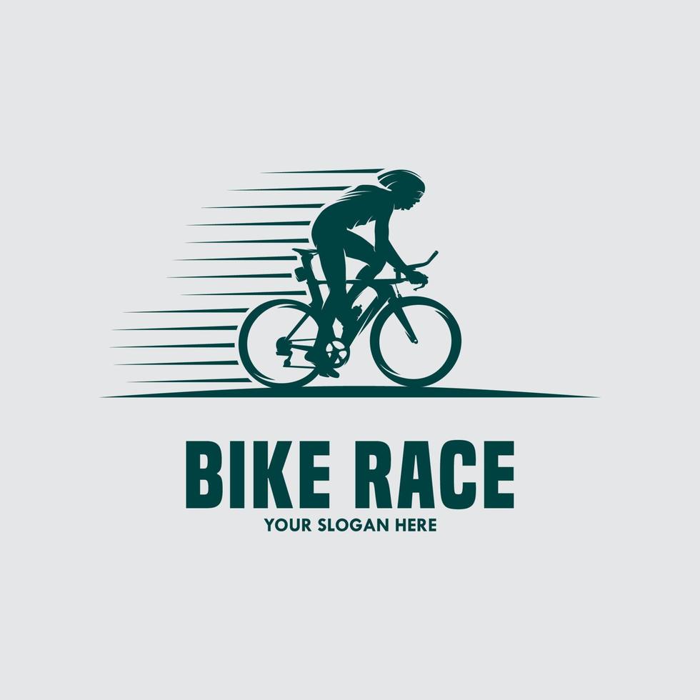 mountainbike vintage logotyp mall utrustning och cyklist illustration vektor