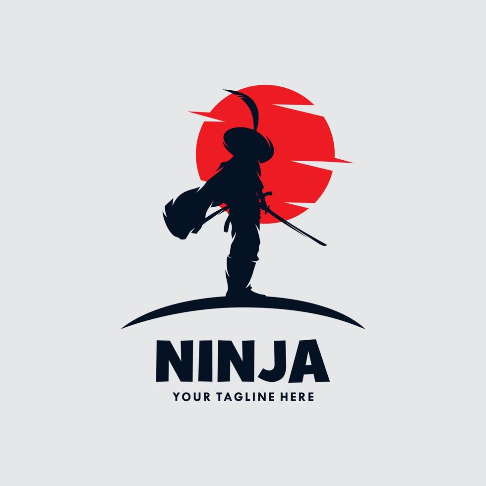 ninja krigare maskot logotyp vektor