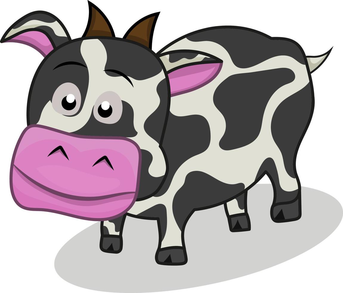 vektor illustration av en söt ko på isolerat bakgrund