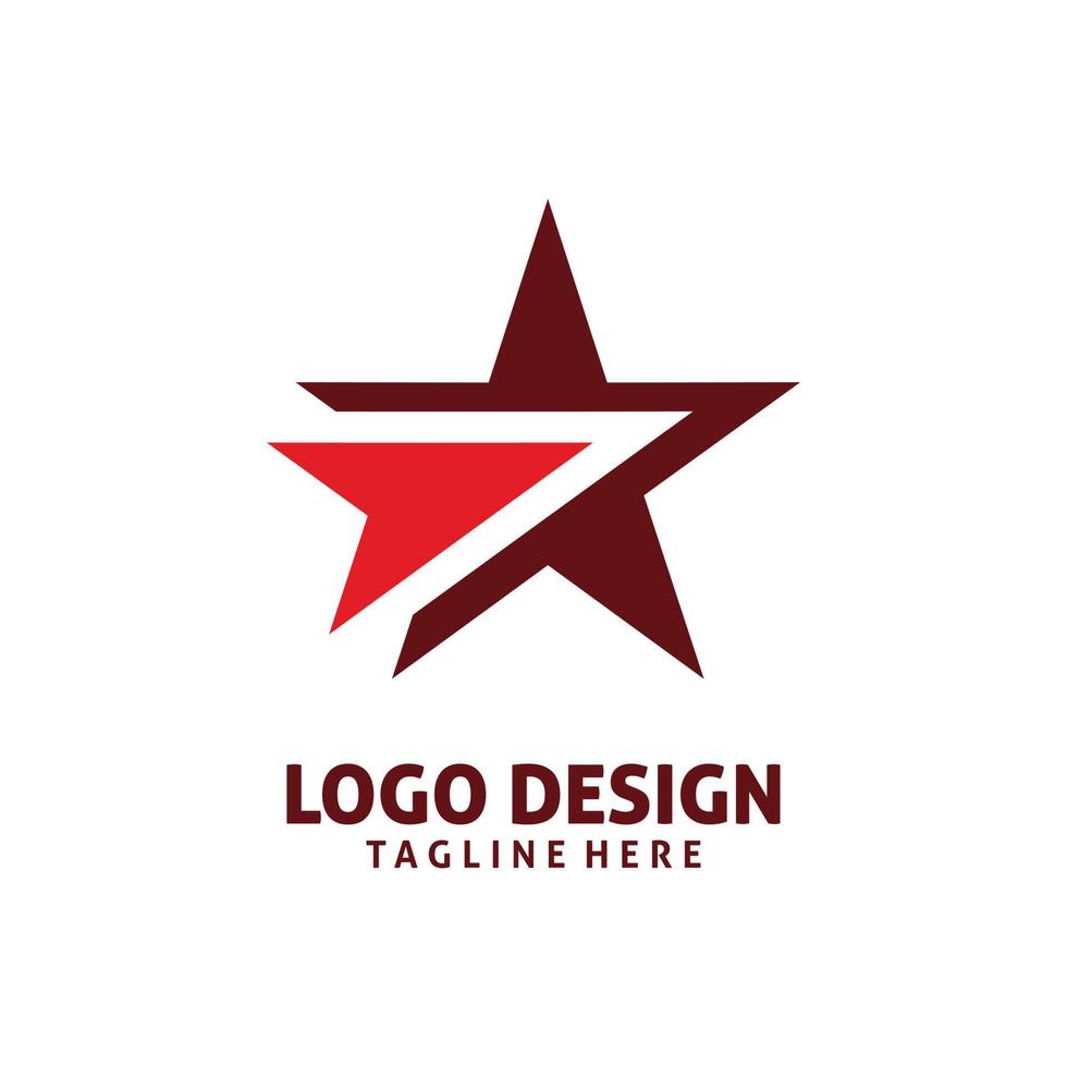 roter Sternpfeil-Logo-Design vektor