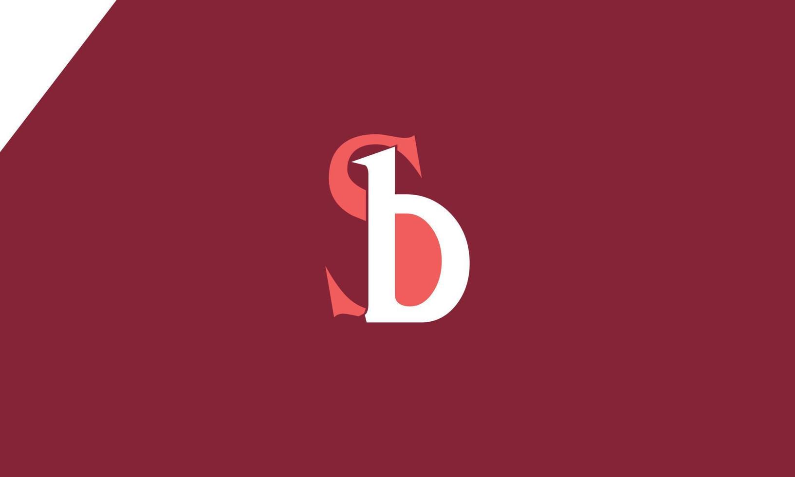 tryckalfabet brev initialer monogram logotyp sb, bs, s och bv vektor
