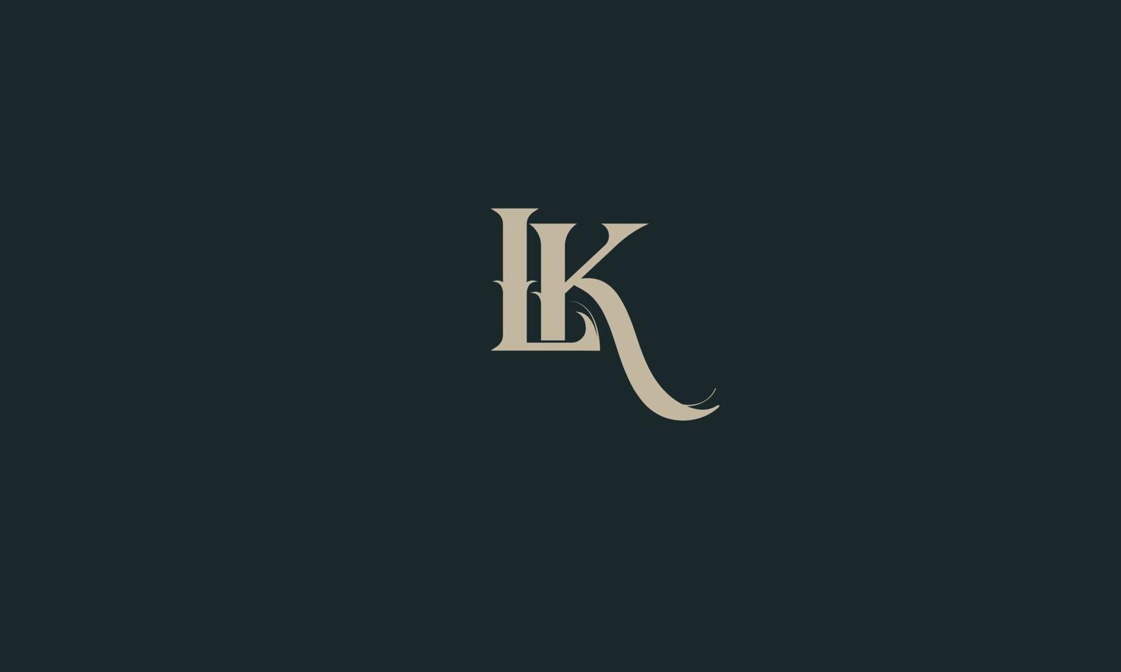 alfabetet bokstäver initialer monogram logotyp lk, kl, l och k vektor