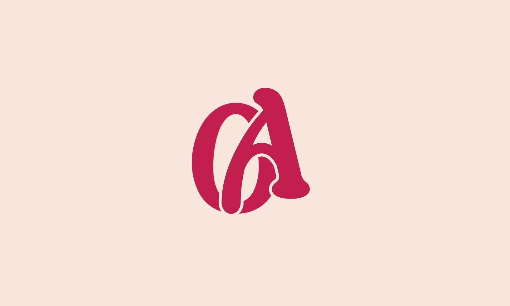 alfabetet bokstäver initialer monogram logotyp oa, ao, o och a vektor