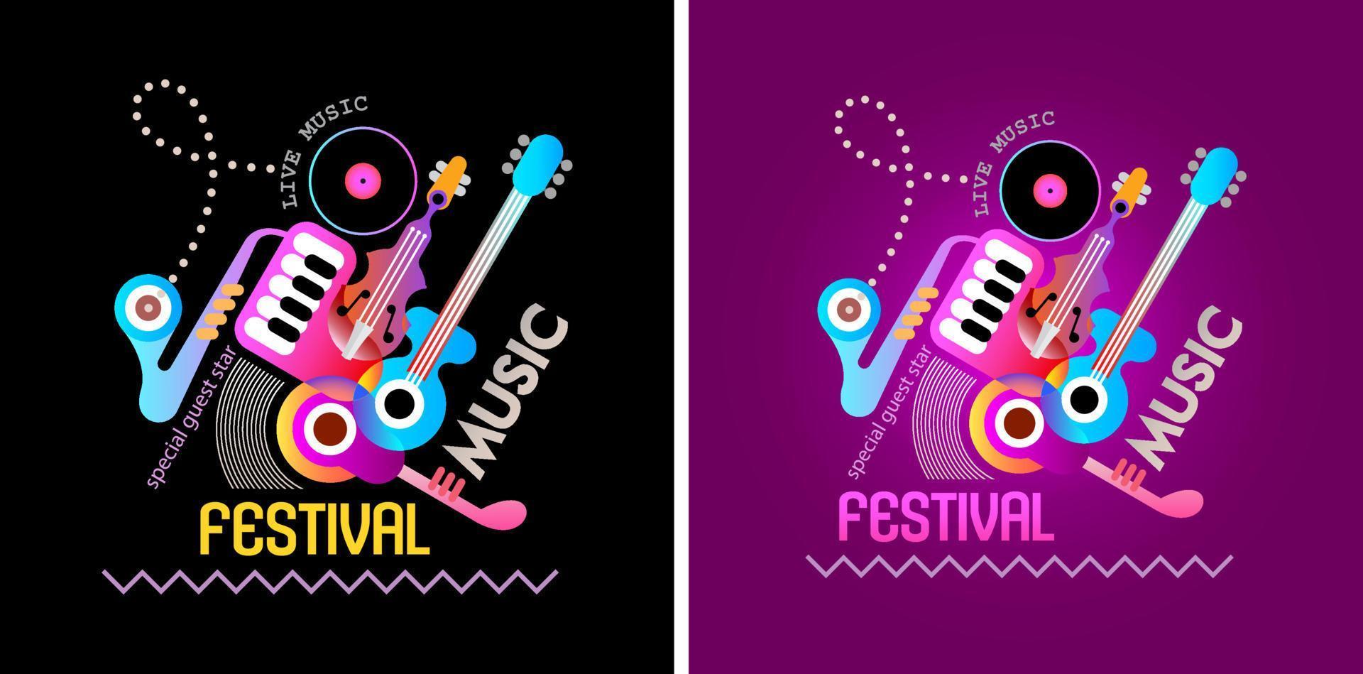 Banner-Designs für Musikfestivals vektor