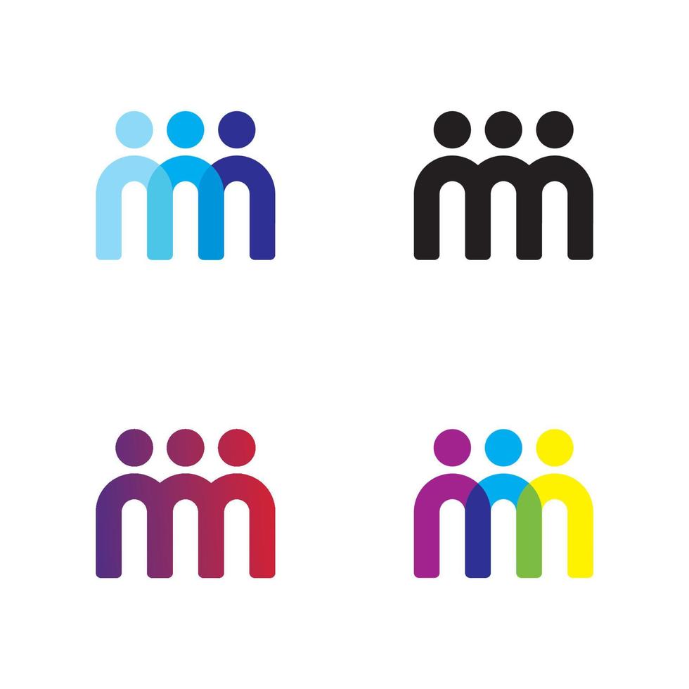 Menschen-Logo-Vektor in isoliertem weißem Hintergrund vektor