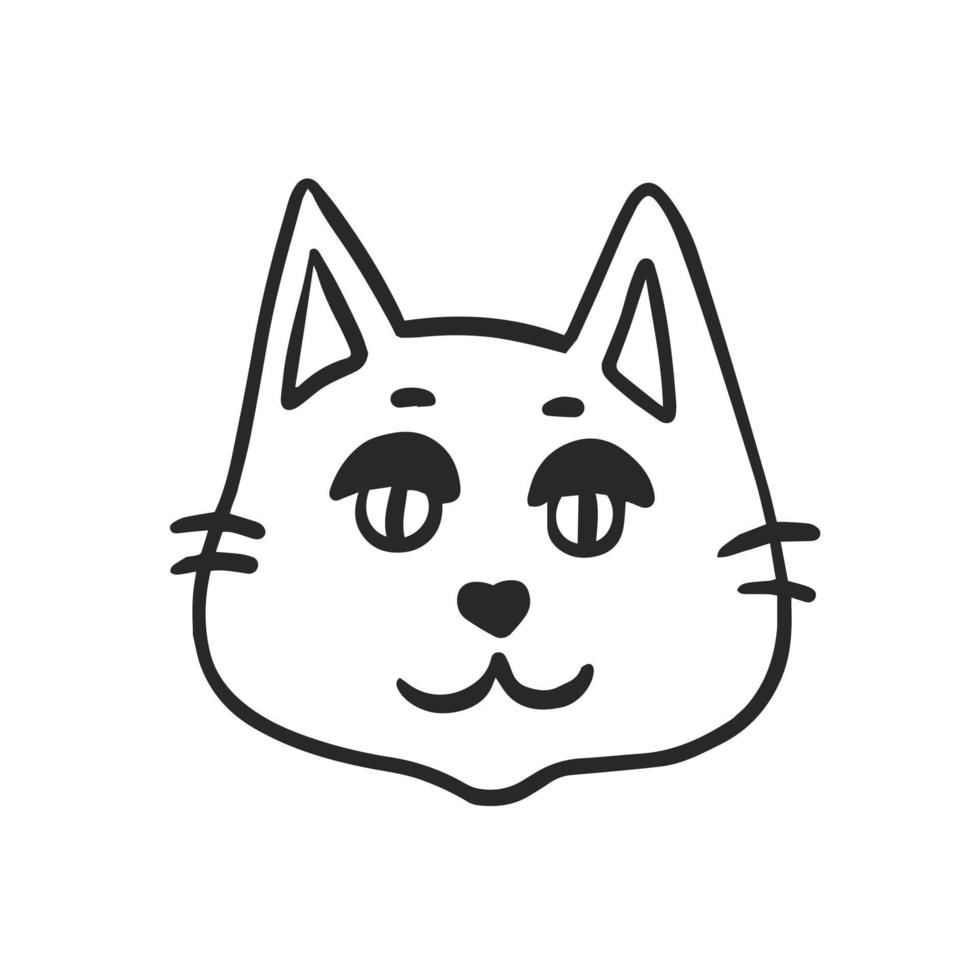 Katze einfaches Doodle-Symbol vektor