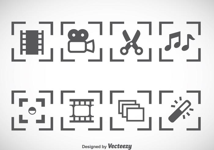 Videobearbeitung Icons Vector