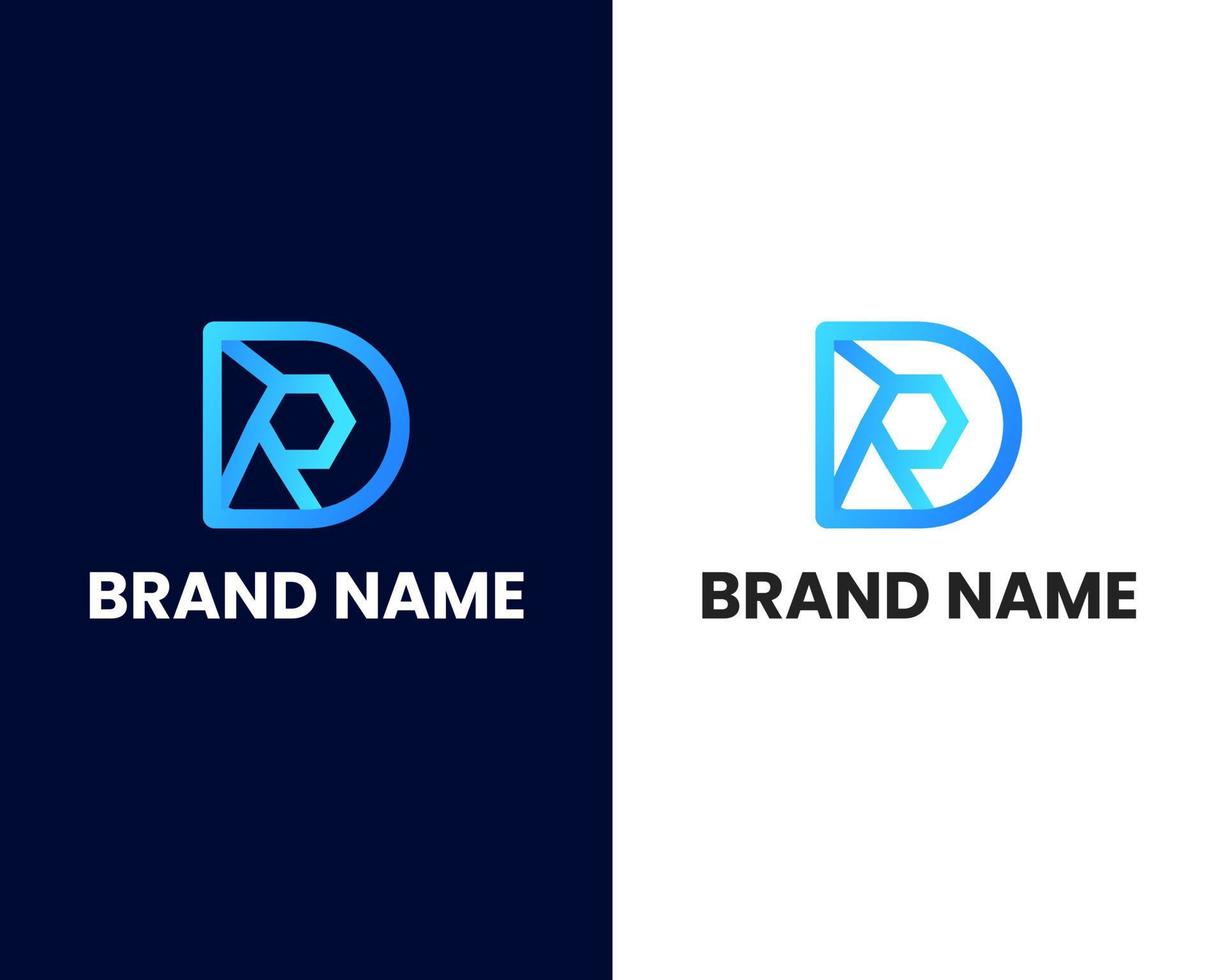 buchstabe d und r markieren moderne logo-design-vorlage vektor