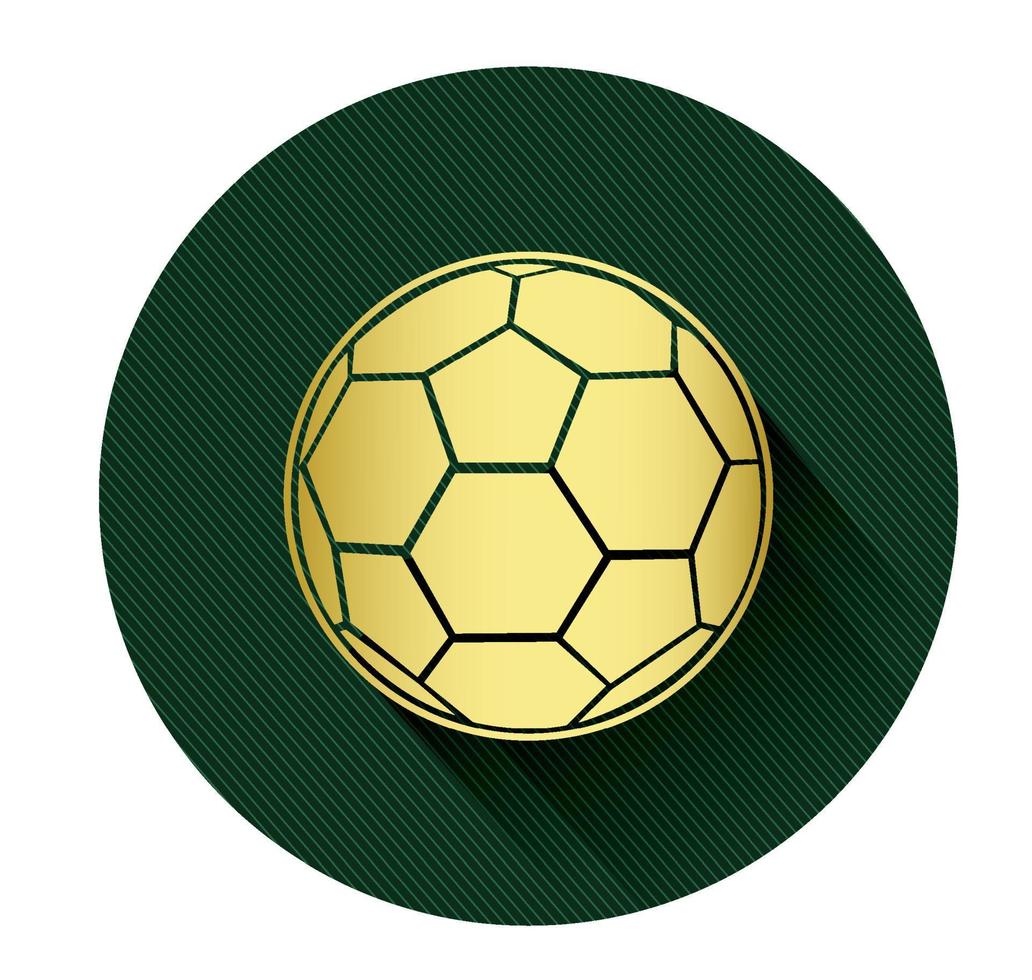 goldenes Fußballball-Symbol mit langem Schatteneffekt vektor