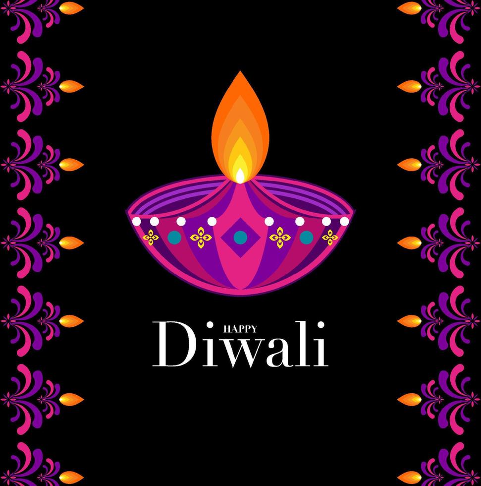 glückliches diwali, deepavali oder dipavali das flache design der indischen festfeier. vektor