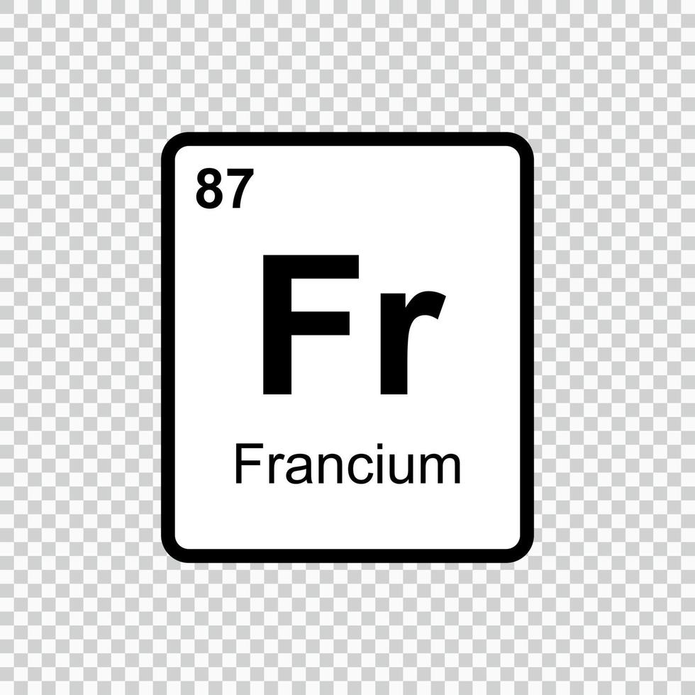 kemisk element francium . vektor illustration