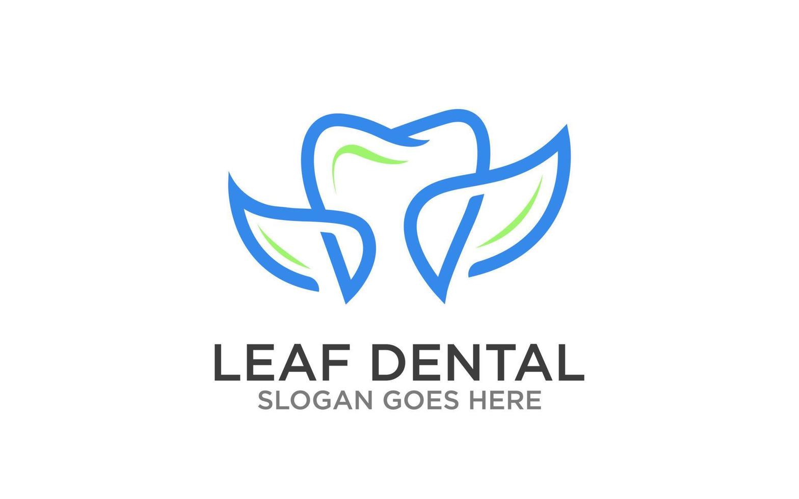 enkel tänder logotyp med blad. lämplig för dental logotyp och etc vektor