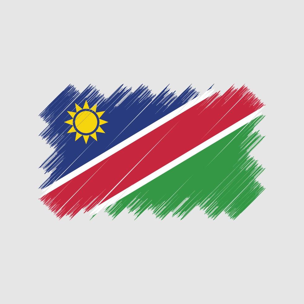 Namibia flaggborste. National flagga vektor