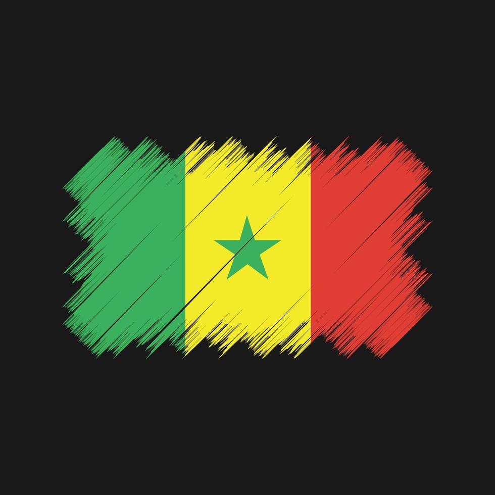 senegal flagga borste. National flagga vektor