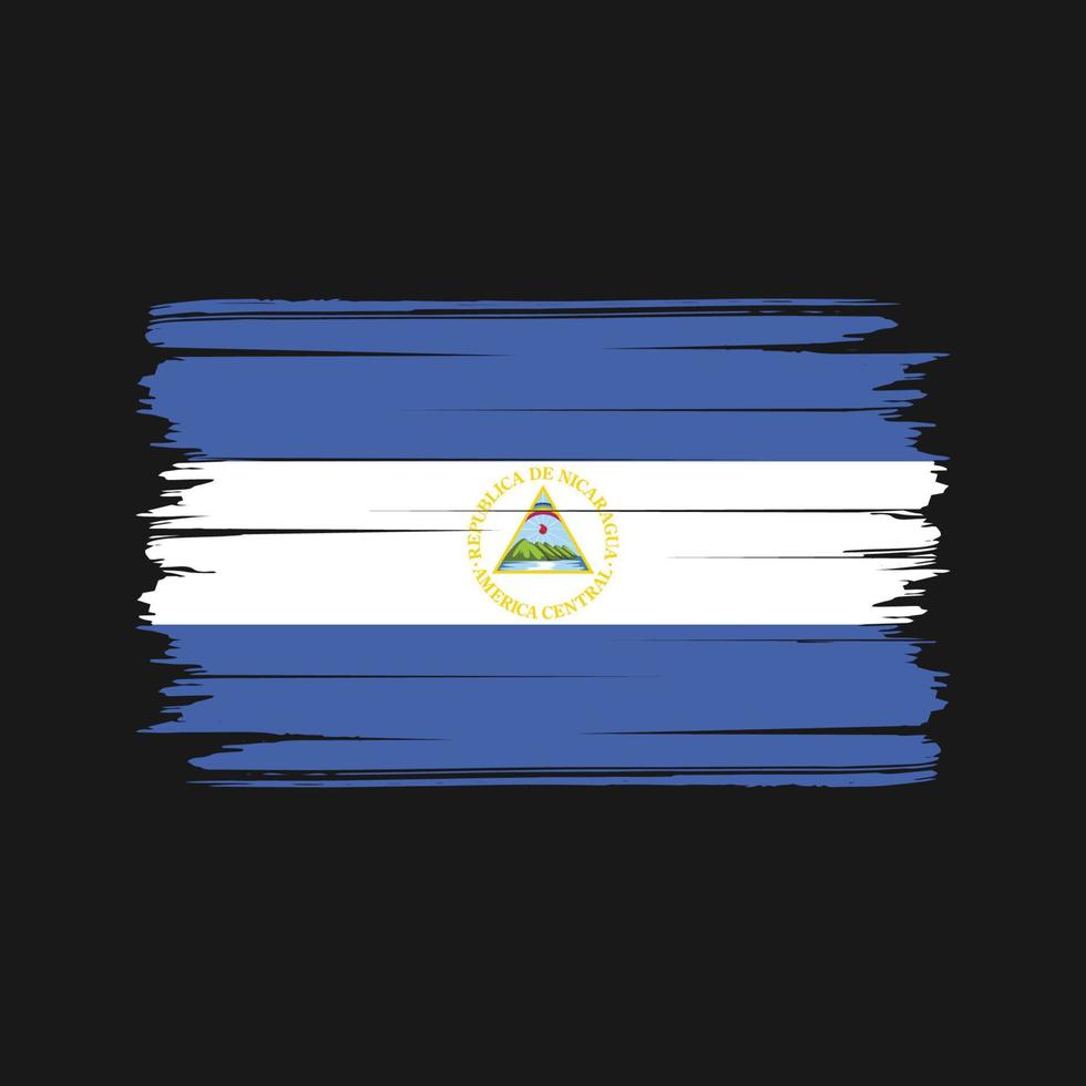 nicaragua flagga borste vektor. National flagga vektor