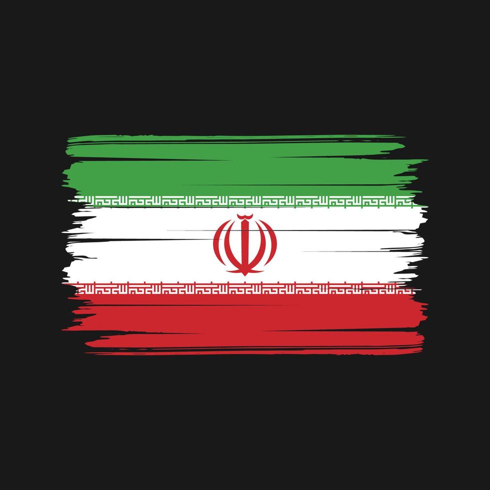 Iran flagga borste vektor. National flagga vektor