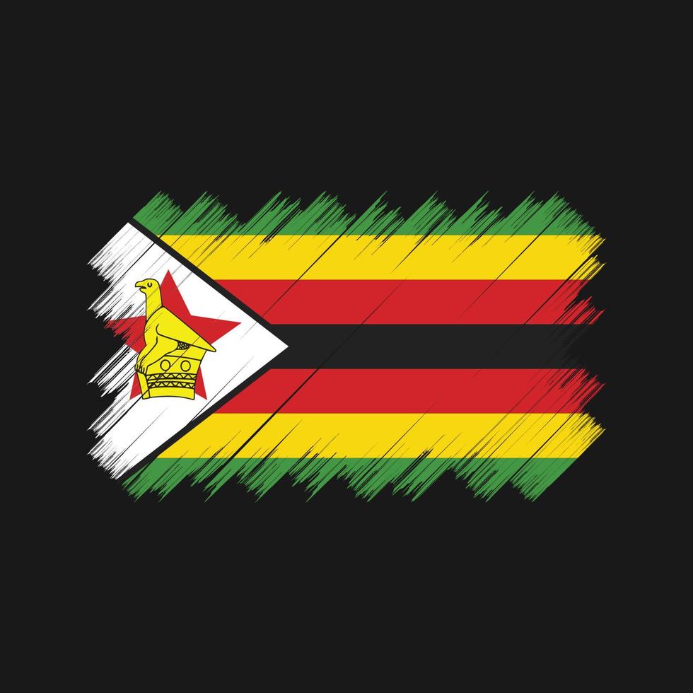 zimbabwe flaggborste. National flagga vektor