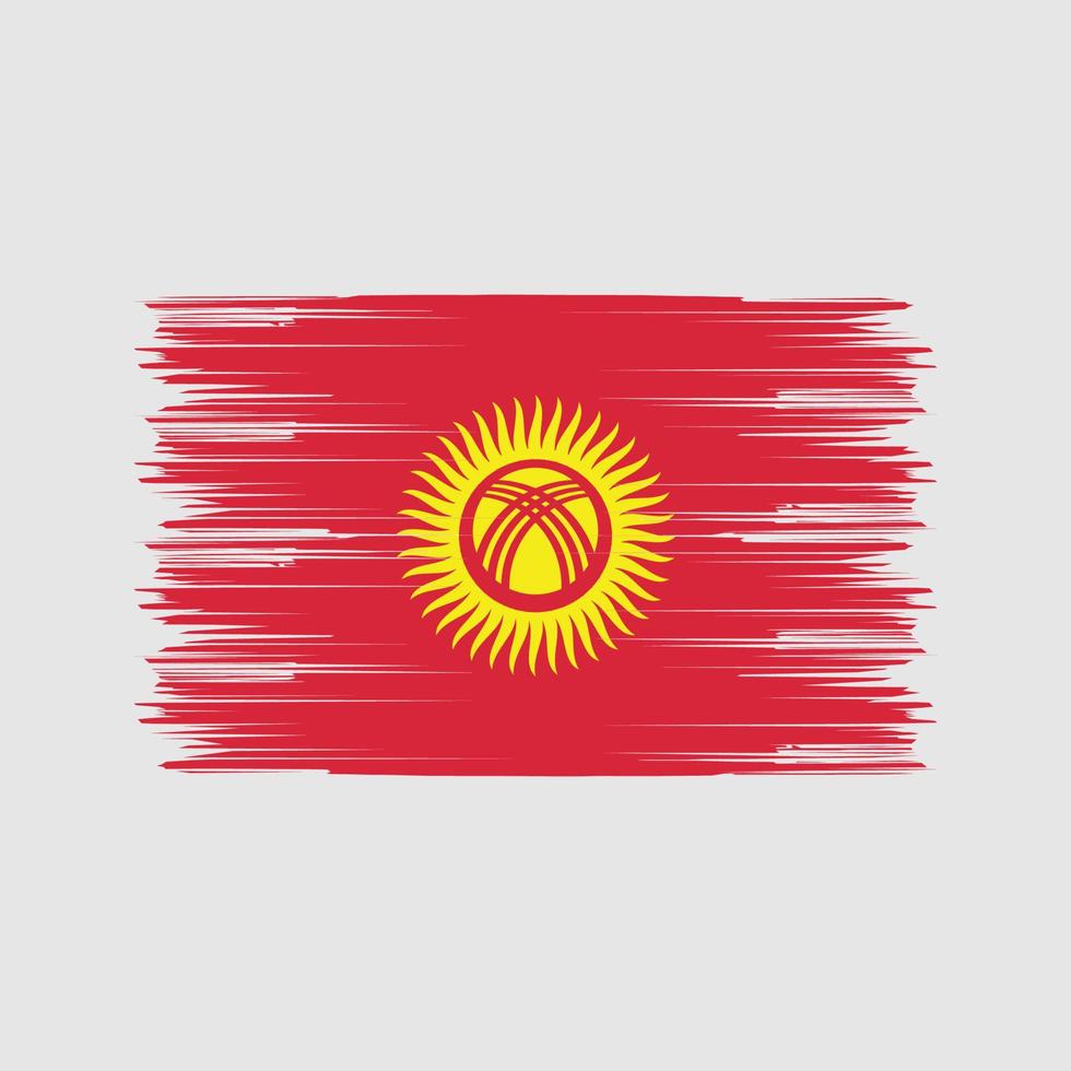 kirgisistan-flaggenpinsel. Nationalflagge vektor