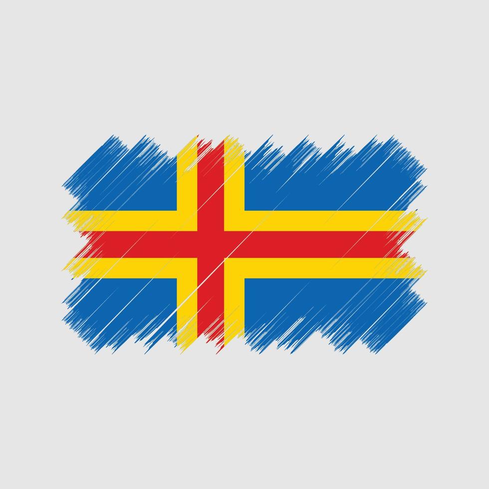 ålandsöarnas flaggborste. National flagga vektor
