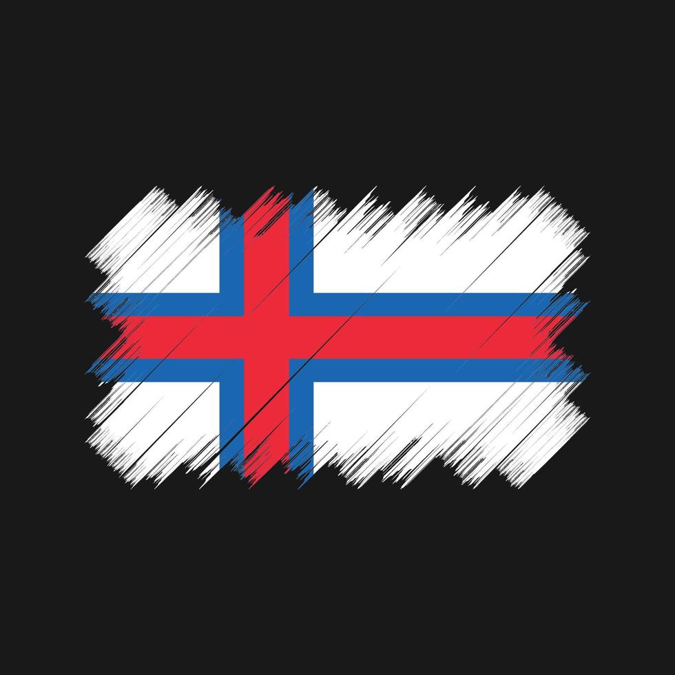 Flaggenpinsel der Färöer-Inseln. Nationalflagge vektor