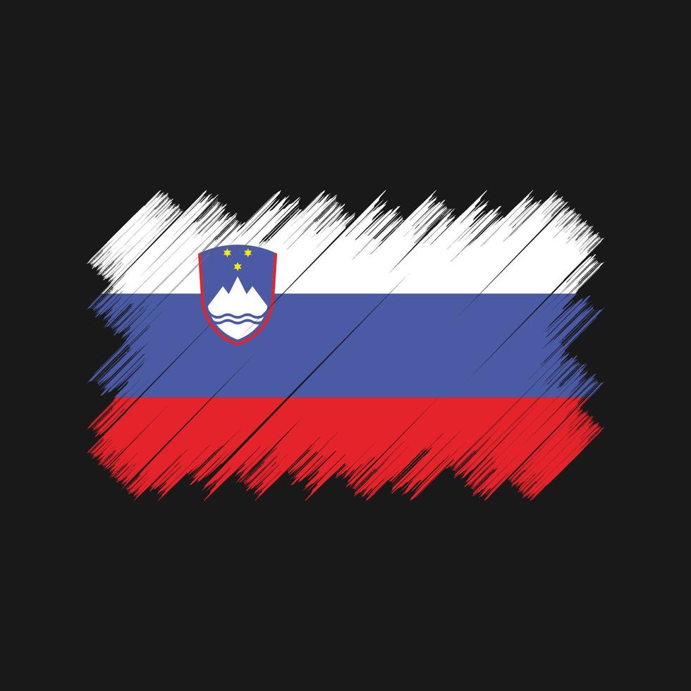 slovenien flaggborste. National flagga vektor