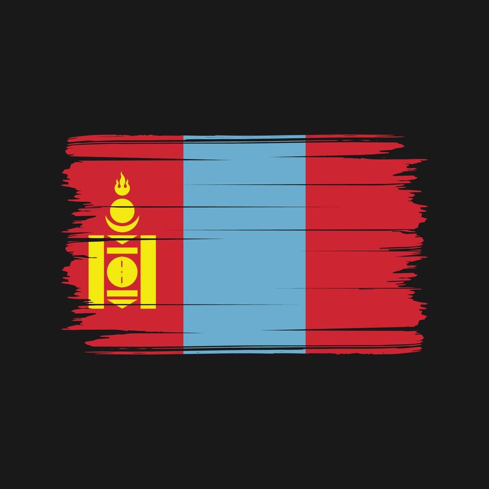 mongoliet flagga borste vektor. National flagga vektor