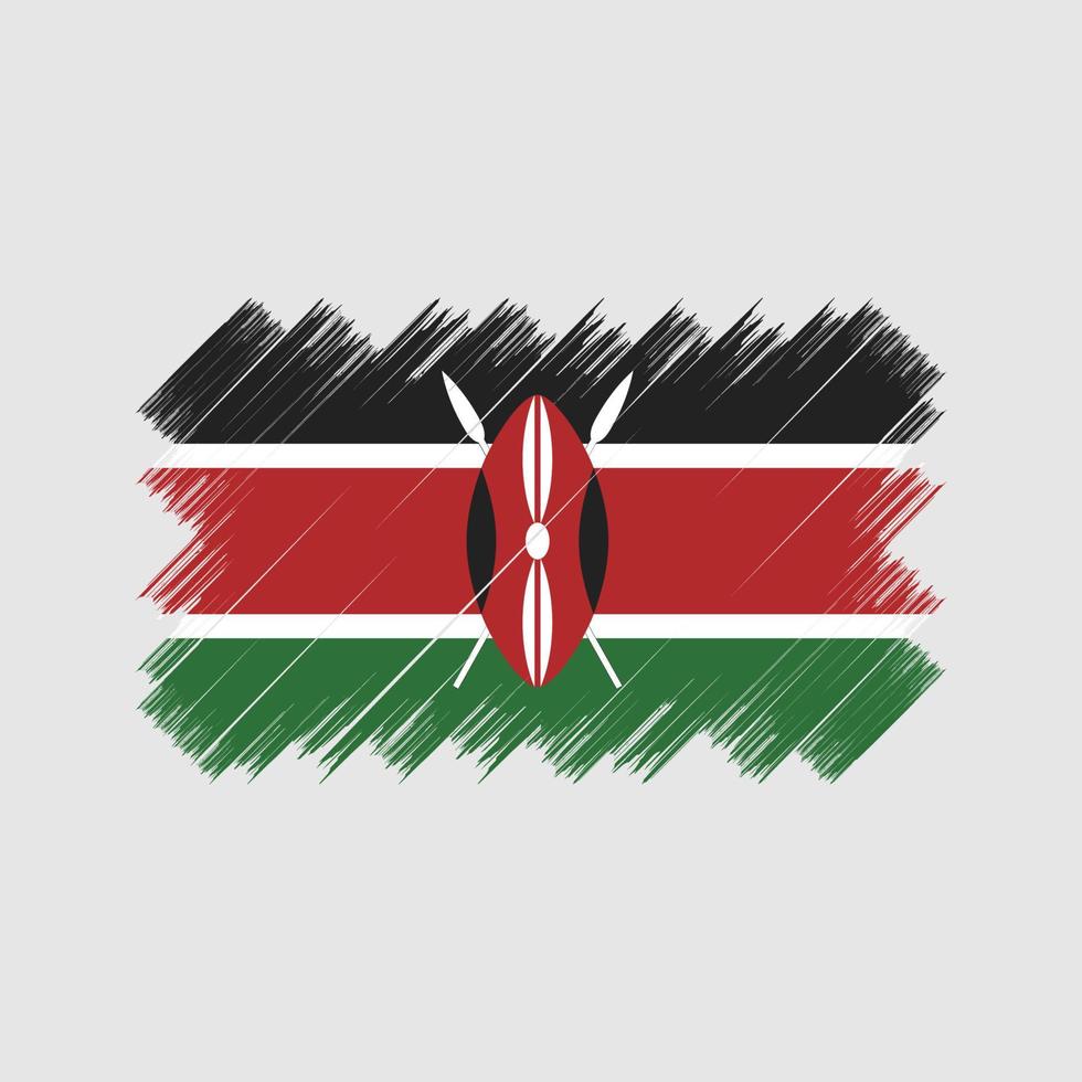 kenya flaggborste. National flagga vektor