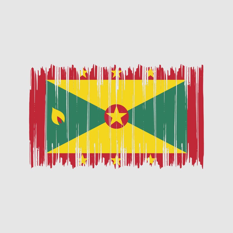 grenada flagga penseldrag. National flagga vektor