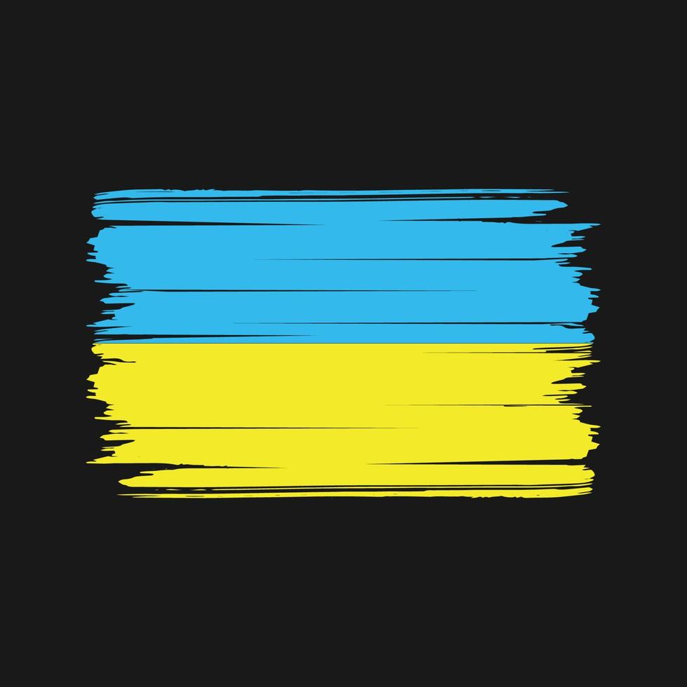 Pinselvektor der ukrainischen Flagge. Nationalflagge vektor