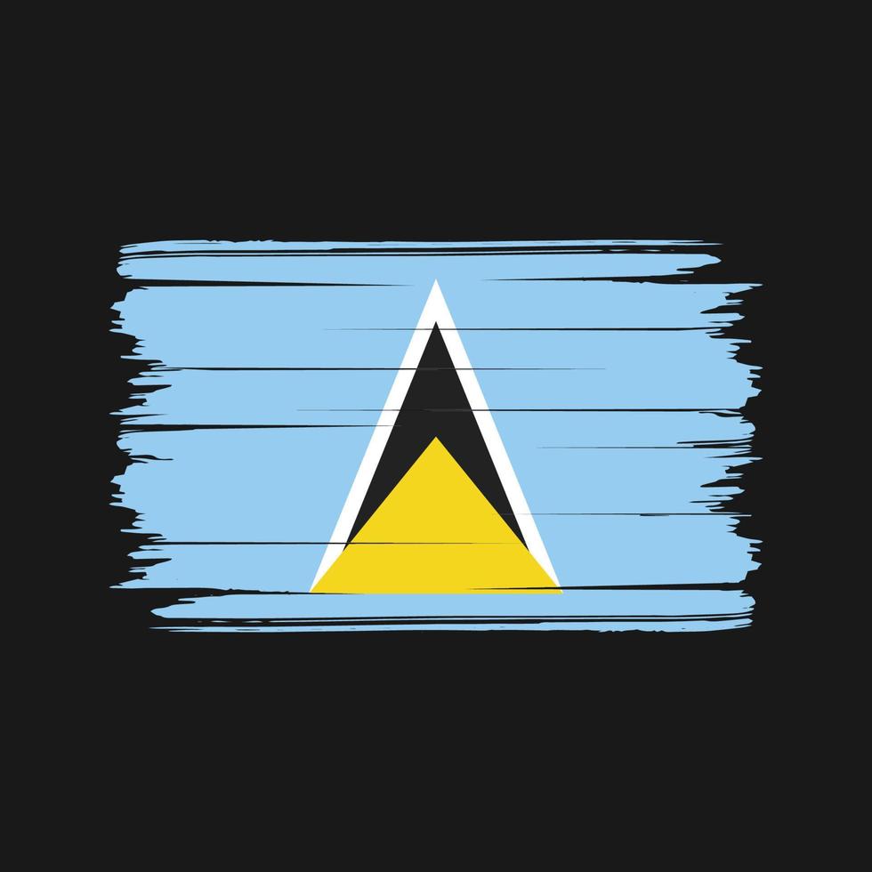 Pinselvektor mit St. Lucia-Flagge. Nationalflagge vektor