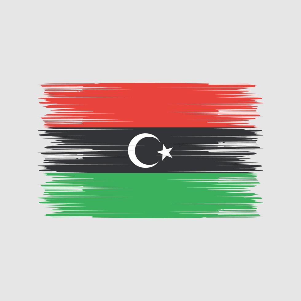 Bürste der libyschen Flagge. Nationalflagge vektor