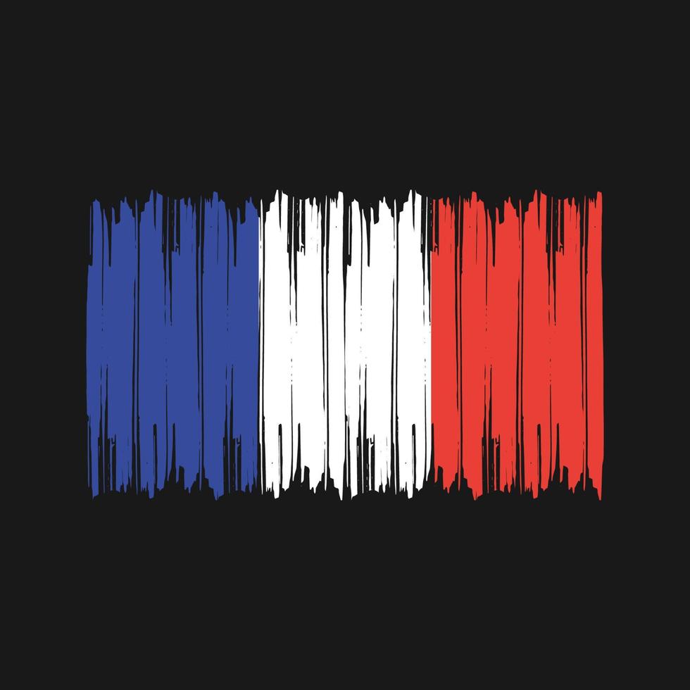 Pinselstriche der französischen Flagge. Nationalflagge vektor