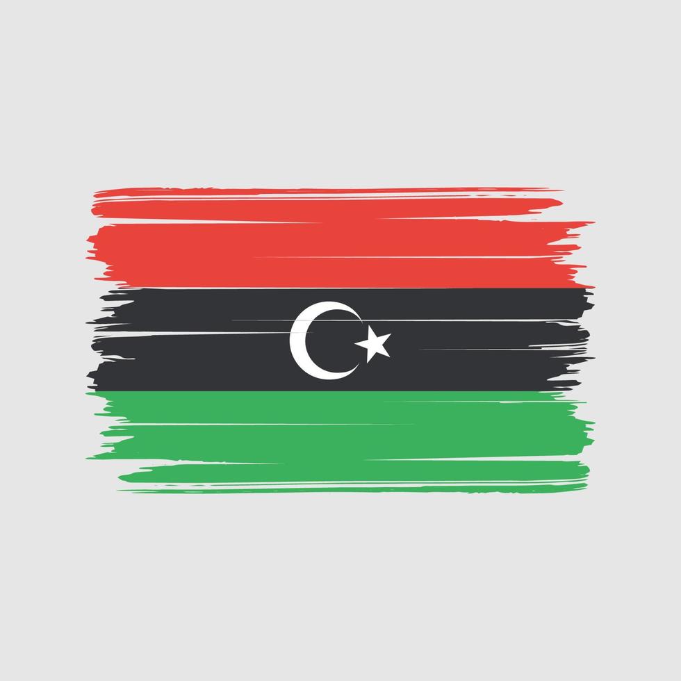 libyens flagga borste vektor. National flagga vektor