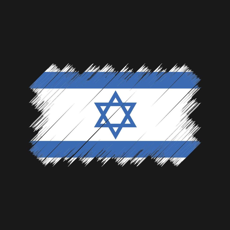 Bürste der israelischen Flagge. Nationalflagge vektor